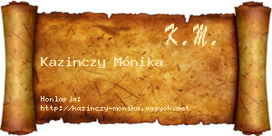 Kazinczy Mónika névjegykártya